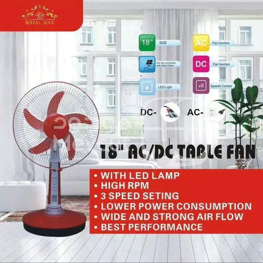 مروحة ماركة اليبو مكتبية قياس 18 انش تعمل على الكهرباء والبطارية