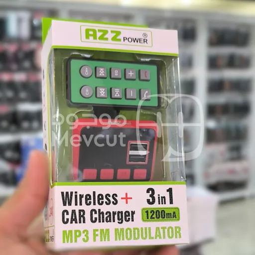 شاحن سيارة مع FM Modulator + بلوتوث + مشغل MP3
