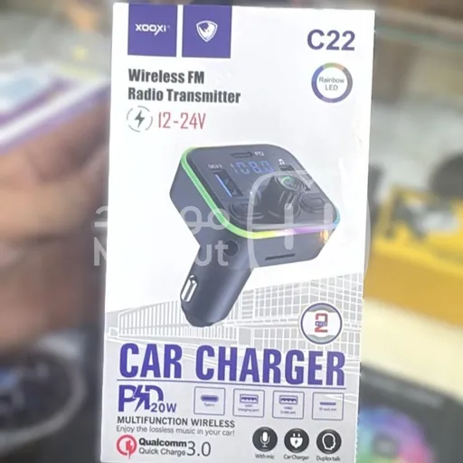 شاحن سيارة وناقل إف إم لاسلكي