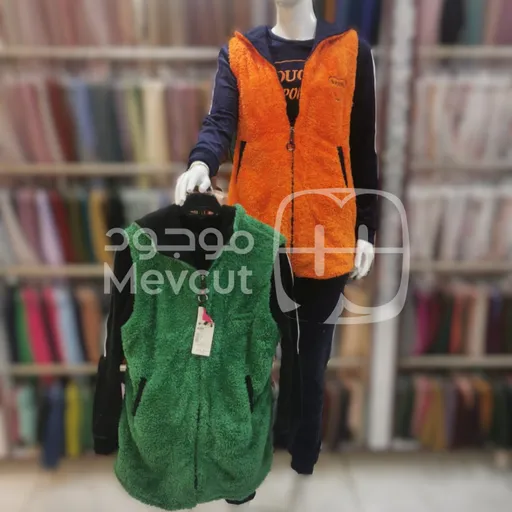 بيجامه مخمل تقيل جكيت فرو 3قطع