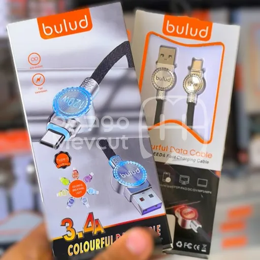 كابل BULUD Type-C بإضاءة ملوّنة