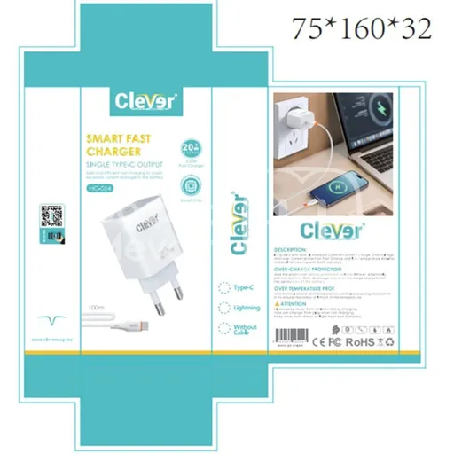 شاحن تايب سي & تايب سي HC-54 20W CLEVER