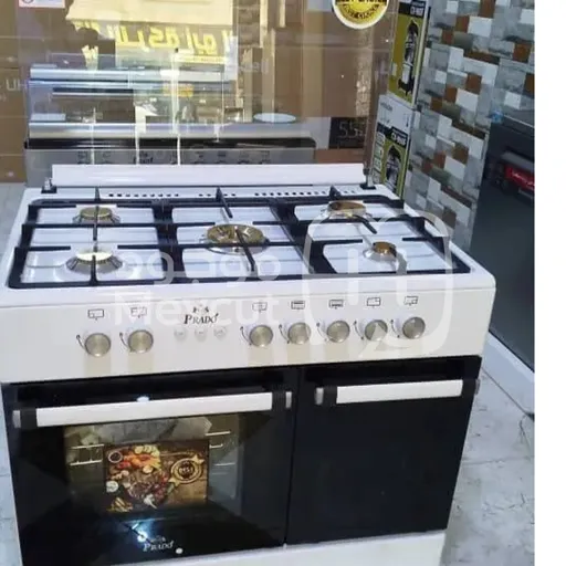 فرن PRADO غاز خمسة رؤوس مختلفة الأحجام شعلات مزدوجة