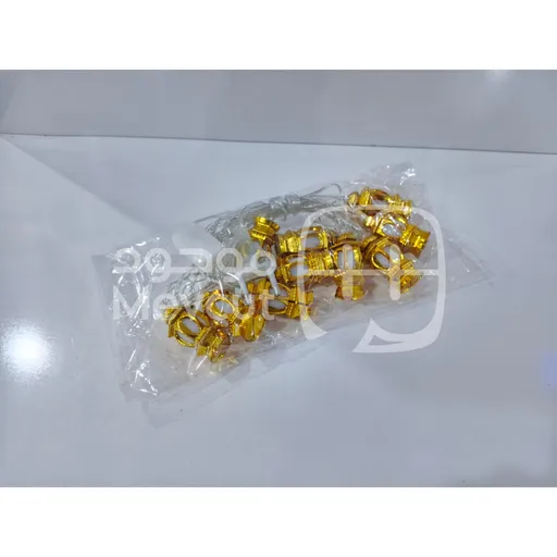 سلسلة إضاءة فانوس ذهبي  (سلك إنارة مزخرف بفوانيس رمضانية صغيرة)
