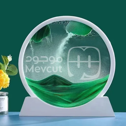 ساعة رملية متحركة بتصميم دائري أنيق
