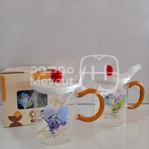 أكواب زجاجية تصميم أنيق وعصري