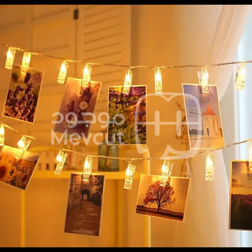 سلسلة أضواء مشابك الصور