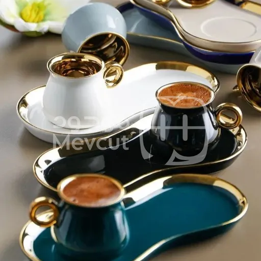 طقم فناجين قهوة تركية بتصميم فاخر وأنيق