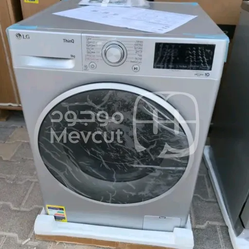 غسالة إل جي LG Front Load بتقنية ThinQ، سعة 9 كغ