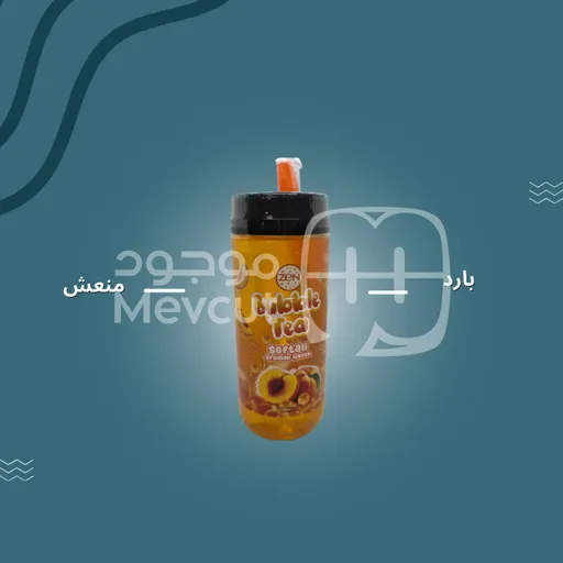 مشروب بنكهة الخوخ مع حبيبات بابل