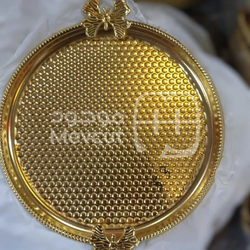 صينية معدن تصميم دائري