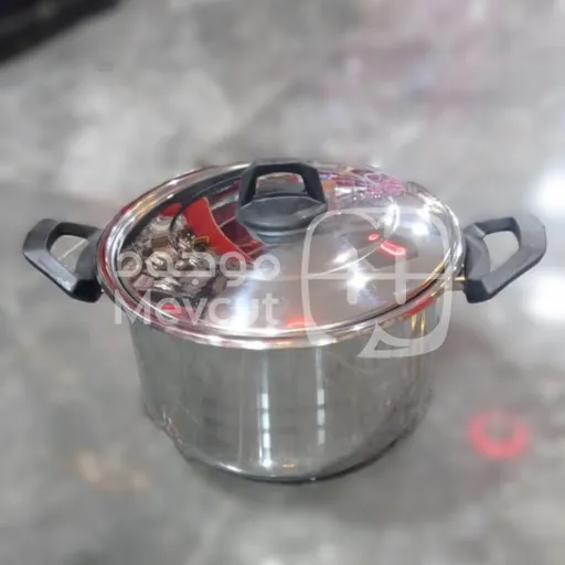 قدر طهي/طنجرة بمقبضين وغطاء