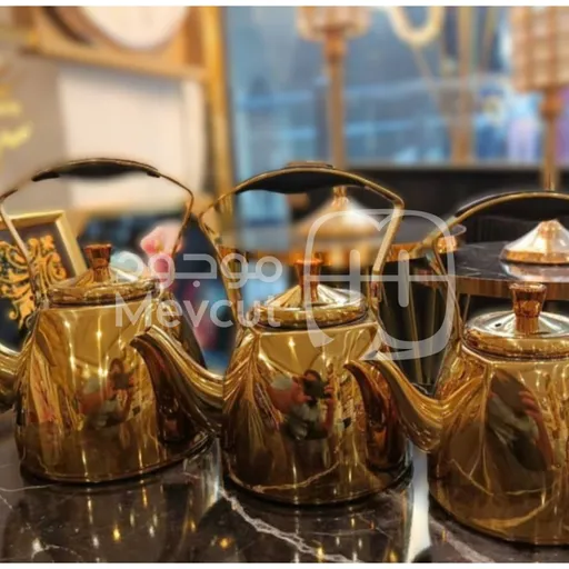 طقم أباريق شاي ذهبية