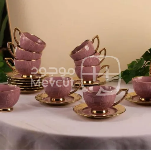 طقم فناجين مع صحون