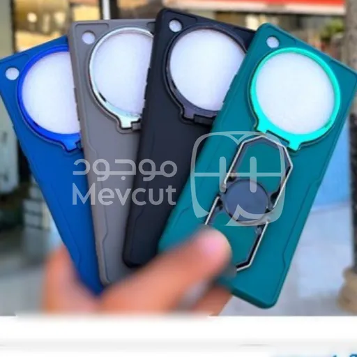 غطاء حماية احترافي للجوال مع مسند وحلقة معدنية