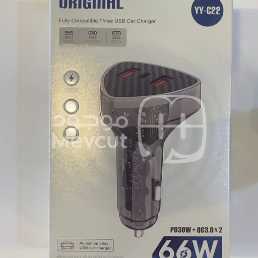 شاحن سيارة أصلي ثلاثي المنافذ (YY-C22)